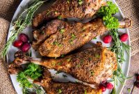 Crispy Roasted Turkey Drumsticks with Garlic Herb Butter