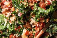 Crisp Kale Caesar Salad with Homemade Garlic Parmesan Dressing