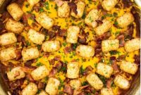 BBQ Chicken Tater Tot Skillet Recipe for Weeknight Dinner