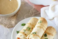 Thai Vegetable Taquitos: Crispy Veggie Rolls with Spicy Peanut Dipping Sauce