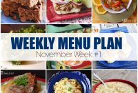 November 2022 Menu Plan: Week 1 Meal Calendar