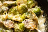 Creamy Brussels Sprouts Gratin with Parmesan and Garlic
