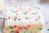 Chewy Christmas Sugar Cookie Bars with Festive Sprinkles