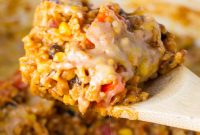 Cheesy Vegetarian Mexican Casserole with Black Beans and Corn