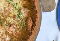 French Onion Chicken Casserole with Melted Gruyère