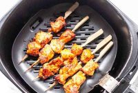 Crispy Air Fryer Chicken Satay with Peanut Dipping Sauce