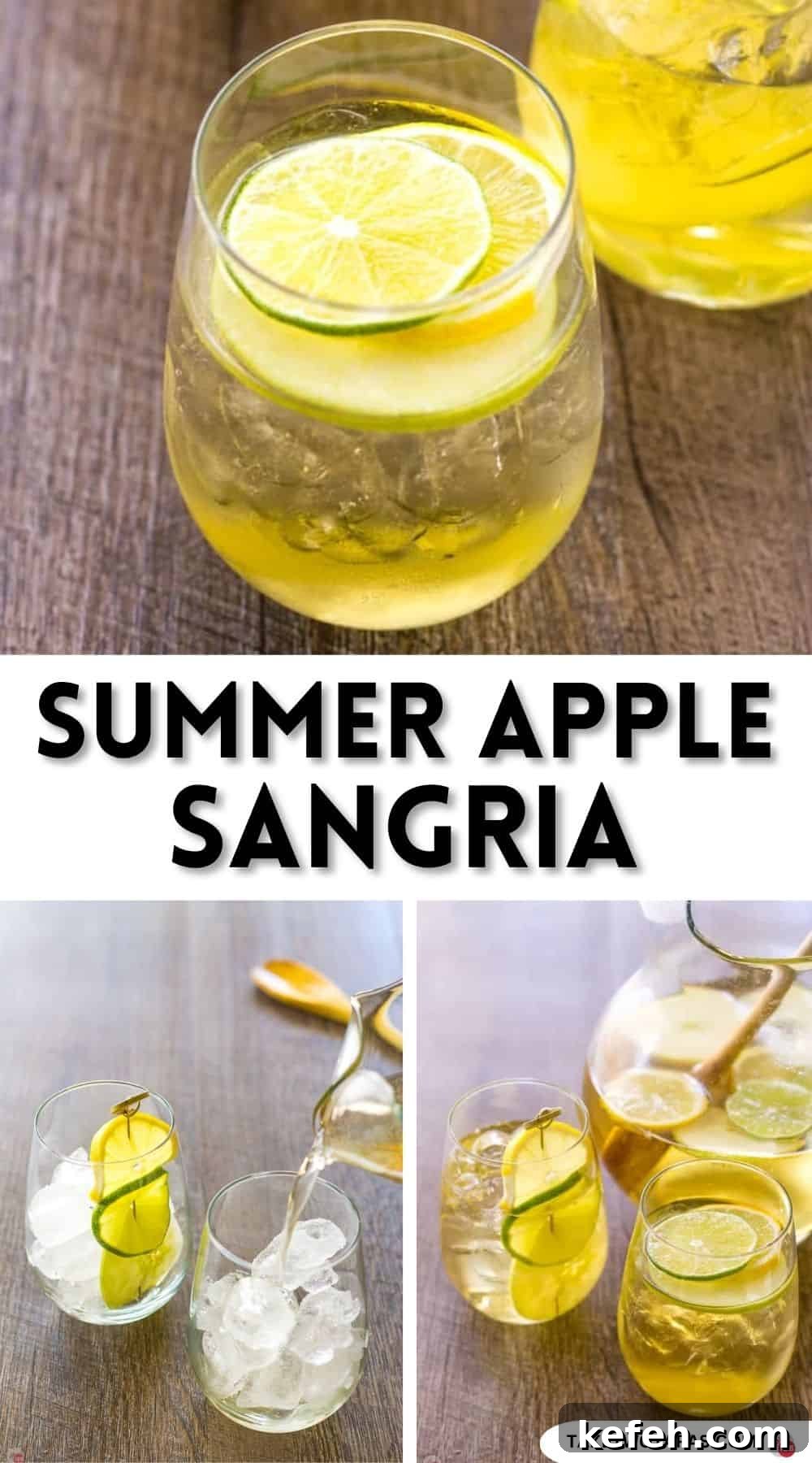 Refreshing Summer Sangria Recipe with Fresh Fruit 8 Pinterest pin image for summer apple sangria recipe
