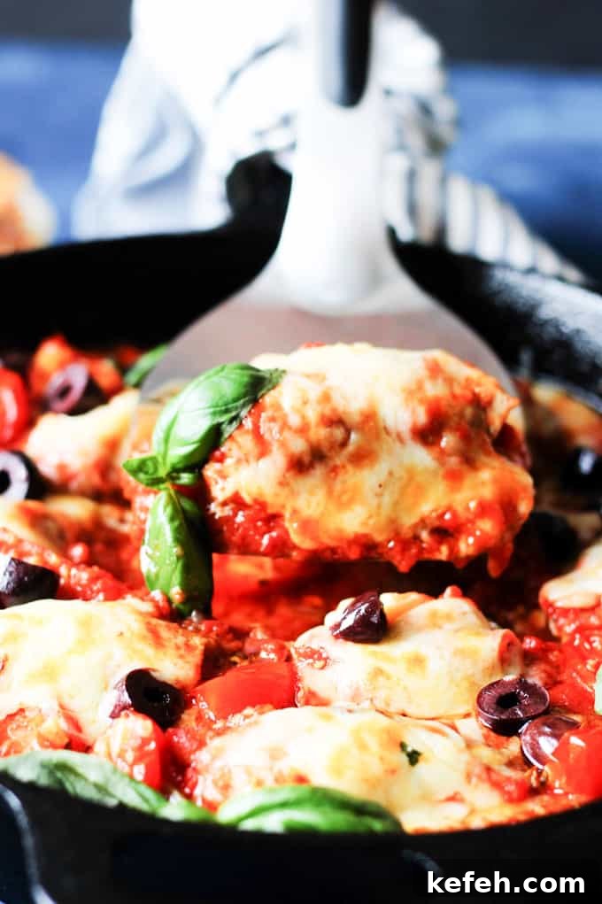 Veal Rollatini with Peppers, Cheese & Basil in Tomato-Olive Sauce 12 Veal rollatini in tomato sauce picked up from the skillet with spatula