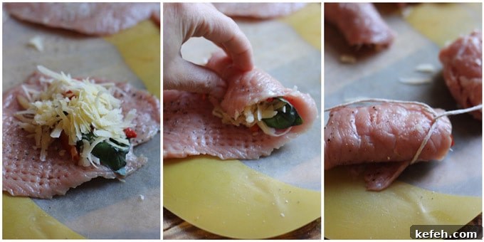 Veal Rollatini with Peppers, Cheese & Basil in Tomato-Olive Sauce 7 Steps to make veal rollatini