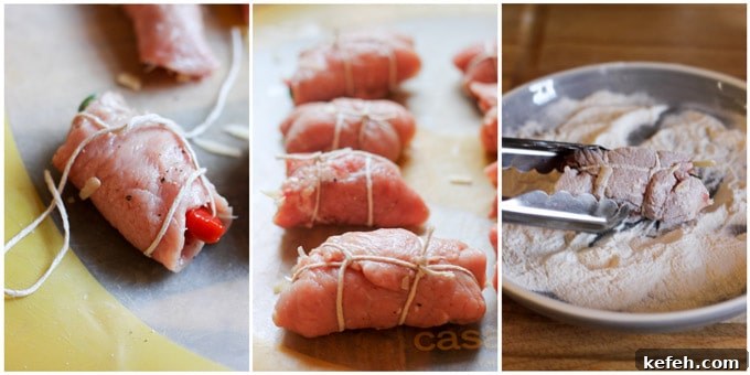 Veal Rollatini with Peppers, Cheese & Basil in Tomato-Olive Sauce 8 Steps to make veal rollatini