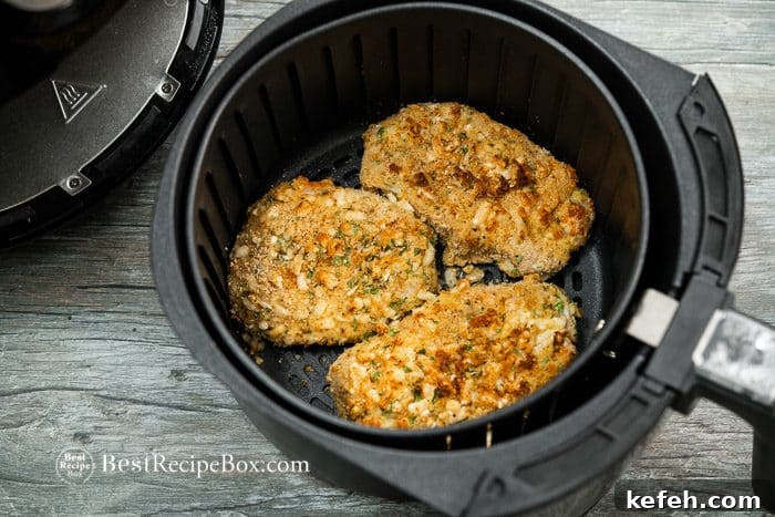 Air Fryer Pork Chops Parmigiana with Italian Breadcrumbs 11 Air Fryer Italian Pork Parmesan Recipe Healthy and Crispy Good! | @bestrecipebox