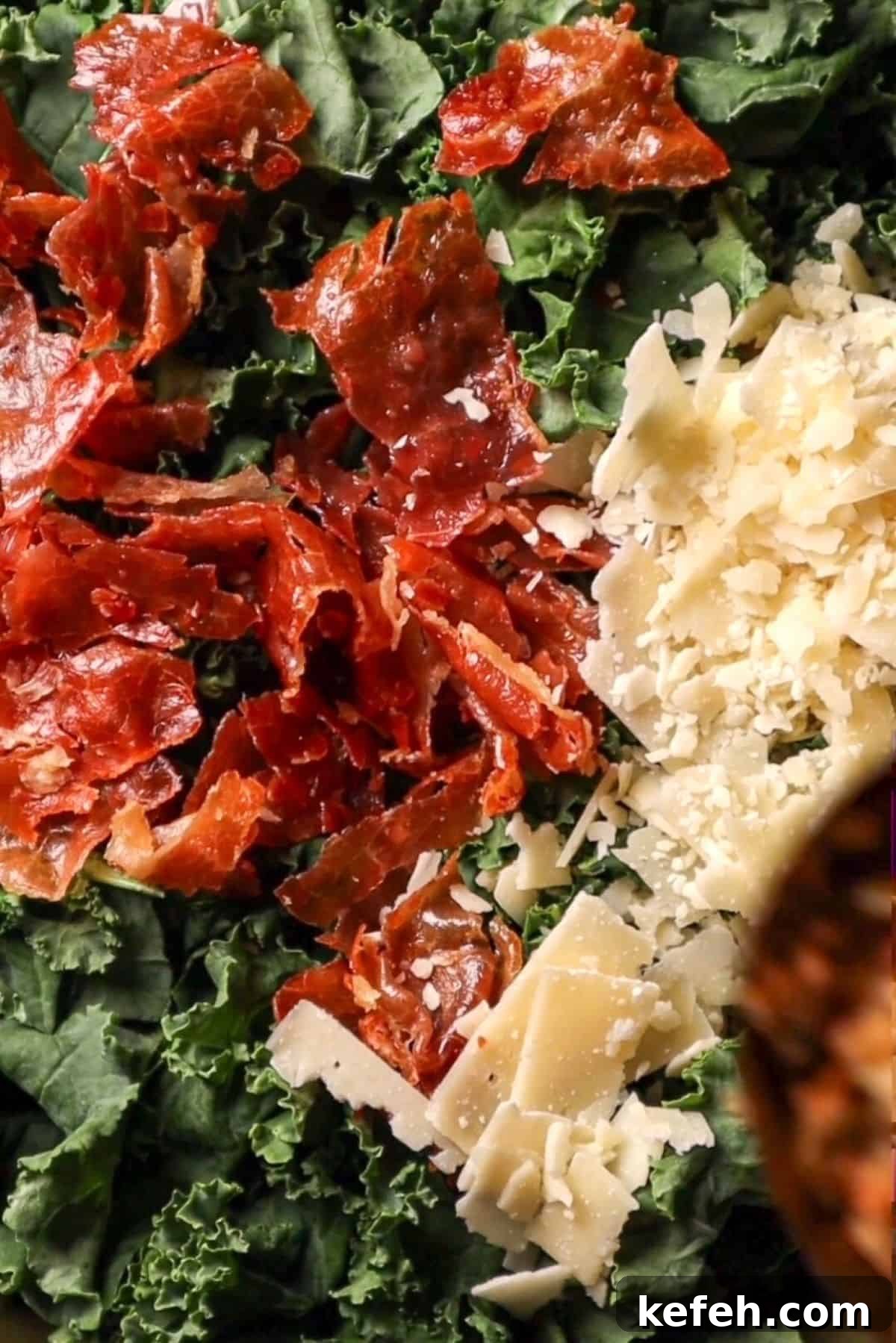 kale shaved parmesan and crispy prosciutto