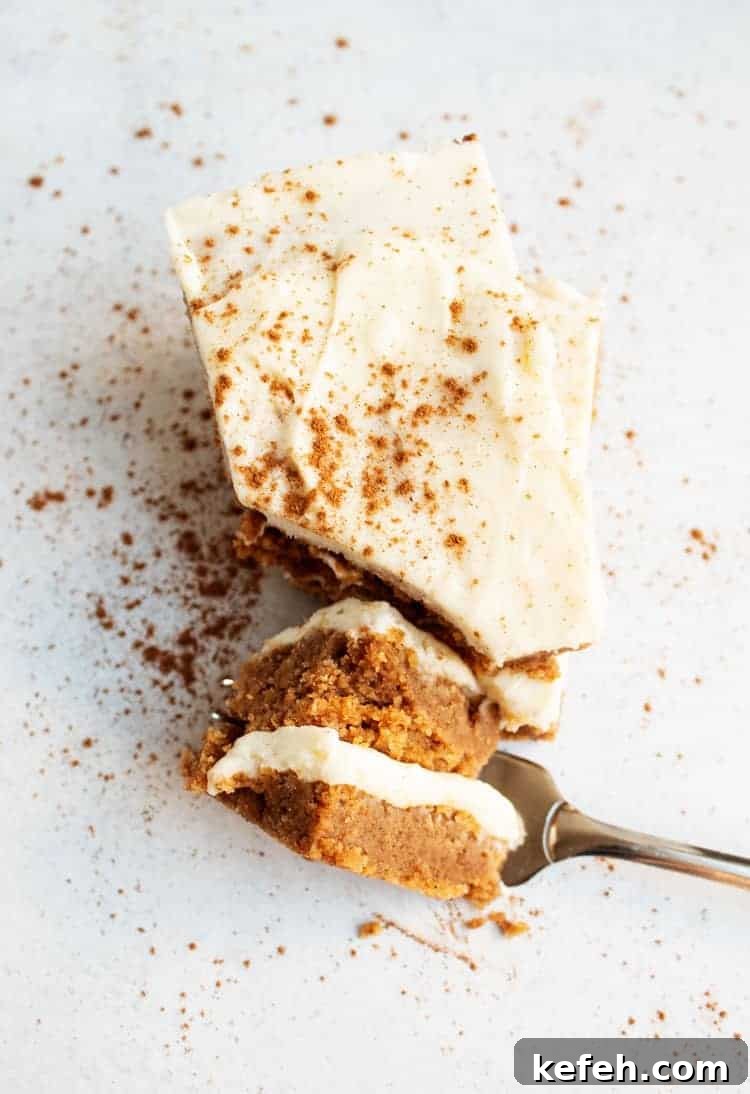 keto pumpkin cookies in two layers on a fork