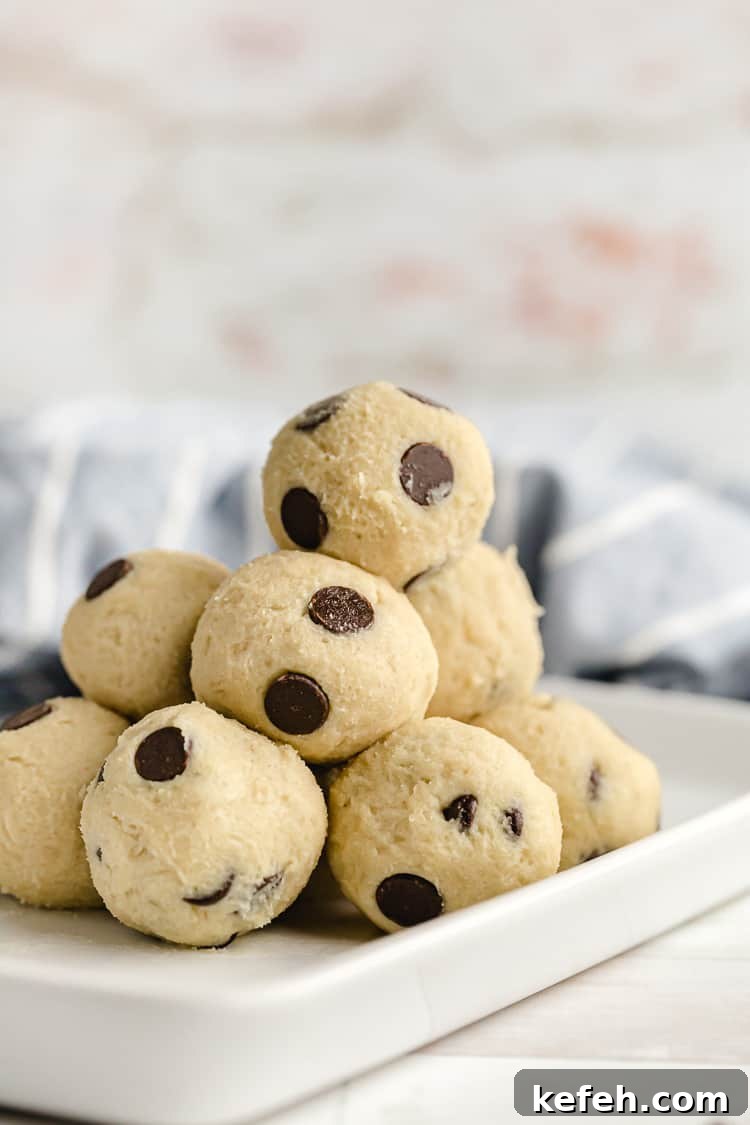 low carb gluten free keto cookie dough with chocolate chips on serving dish