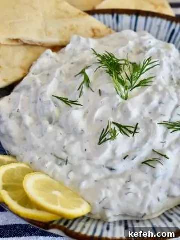 Tzatziki Sauce with Sour Cream and Greek Yogurt.