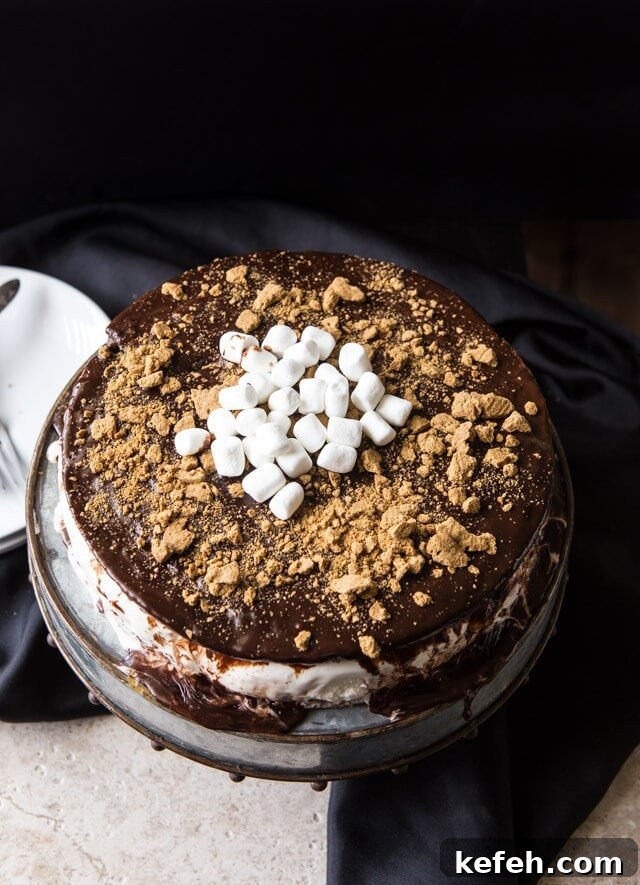 S'mores Brownie Ice Cream Cake Recipe for Summer Desserts 3 S'more Brownie Ice Cream Cake