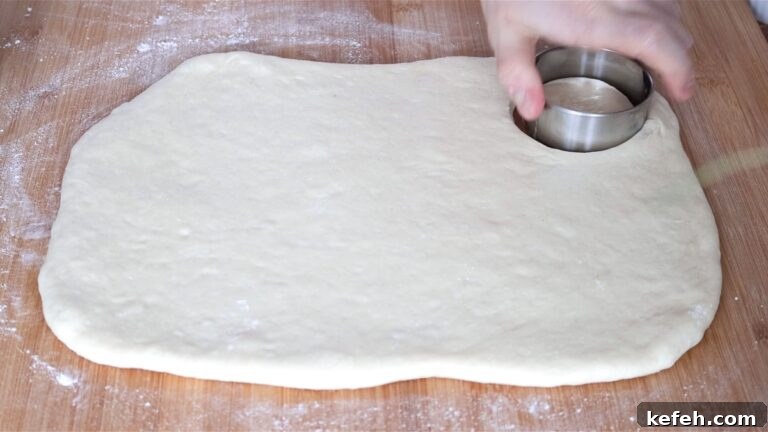 Vegan Bomboloni: Authentic Italian Filled Donuts Recipe 11 Rolling the dough 1.2 cm thick