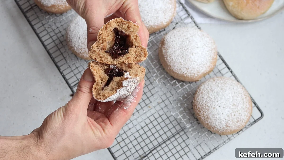 Vegan Bomboloni: Authentic Italian Filled Donuts Recipe 6 wholegrain bombolone with nutella