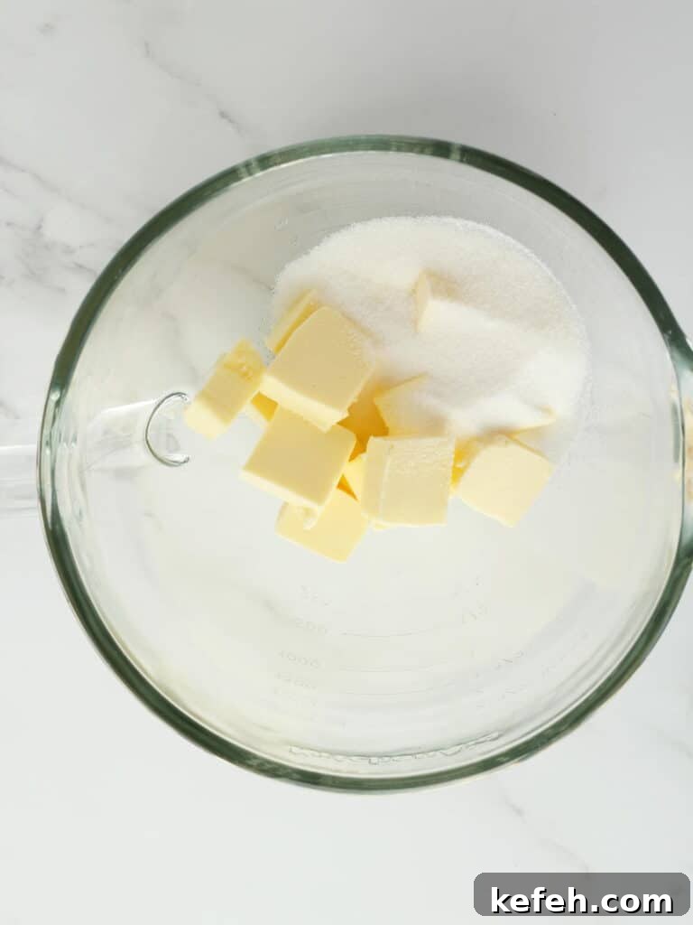 Preparing batter for lemon cookies, in bowl is butter and sugar.