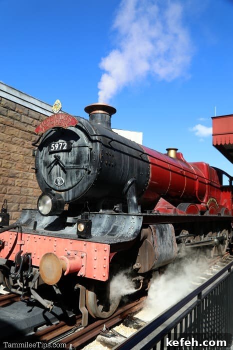 Top Tips for Visiting The Wizarding World of Harry Potter 7 Hogwarts Express blowing steam