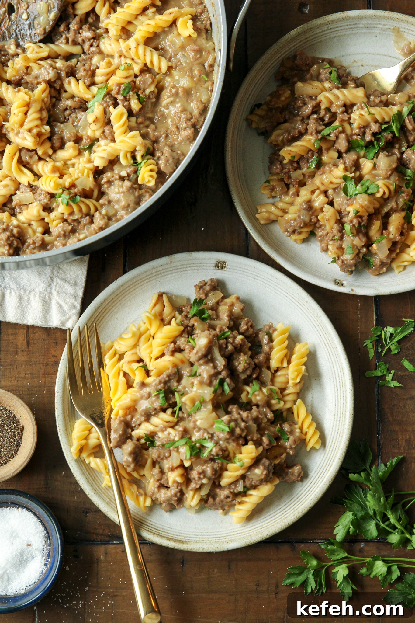 Gluten-free Dairy-free Ground Beef Stroganoff - An EASY weeknight meal that only takes 30 minutes to make. Nut-free, egg-free, with Paleo options. 