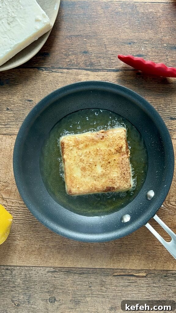 Greek Saganaki: Crispy Fried Cheese with Lemon 9 Golden fried saganaki
