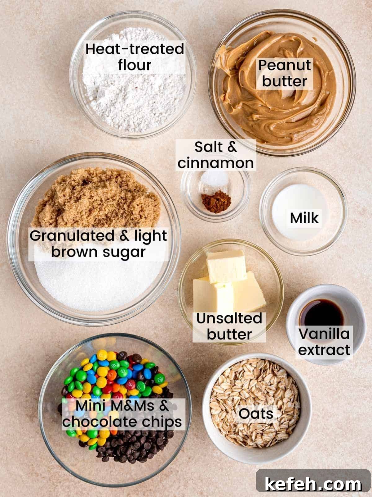 Edible Monster Cookie Dough Recipe for Safe No-Bake Treats 3 Ingredients needed to make edible monster cookie dough.