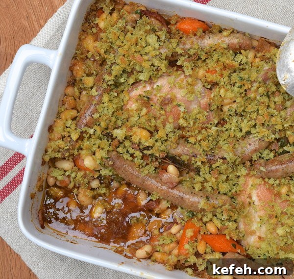 Rustic Chicken and Sausage Cassoulet Recipe for Comforting Dinners 7 cassoulet-style chicken and white beans | pamela salzman