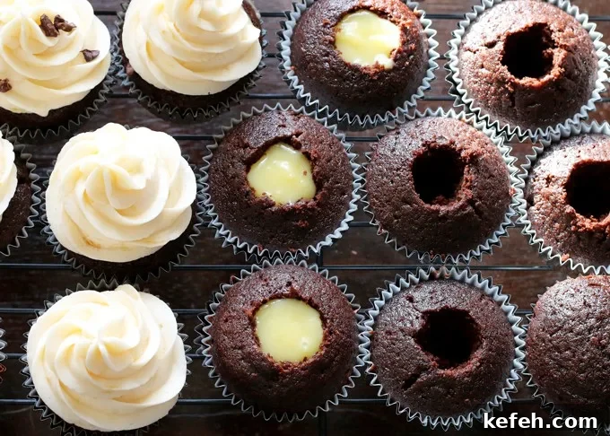 Chocolate Cupcakes with Grapefruit Curd Buttercream 5 Grapefruit curd and grapefruit buttercream frosting are delicious when enjoyed with your favorite chocolate cupcake recipe. They are the perfect way to enjoy winter citrus! | honeyandbirch.com