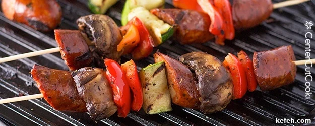 Chicken sausage kabobs