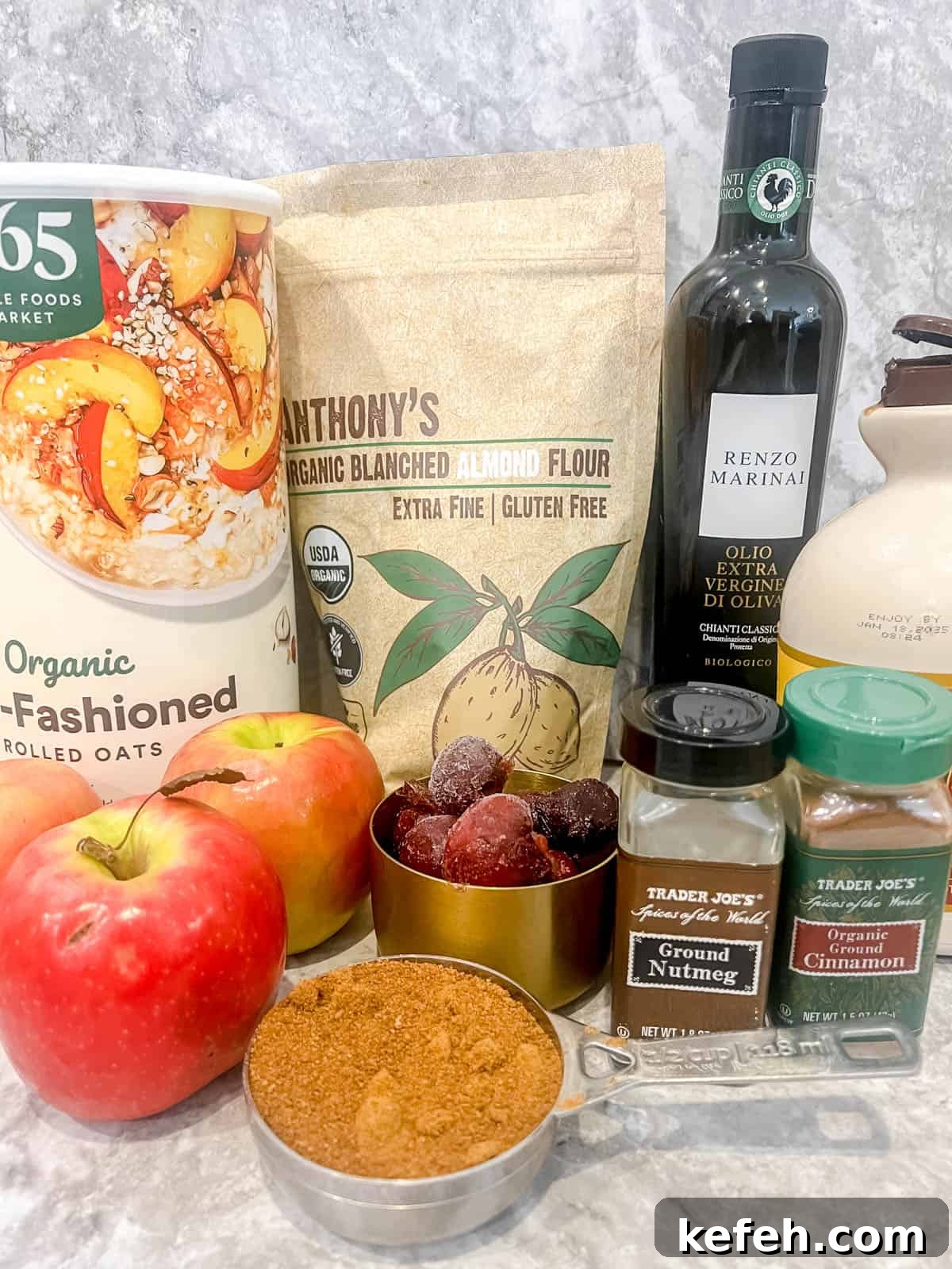Ingredients needed to make gluten free cherry crisp.