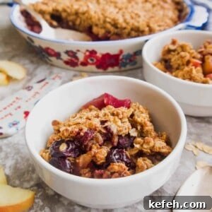 Gluten-Free Apple Cherry Crisp (Vegan) | Perchance to Cook, www.perchancetocook.com
