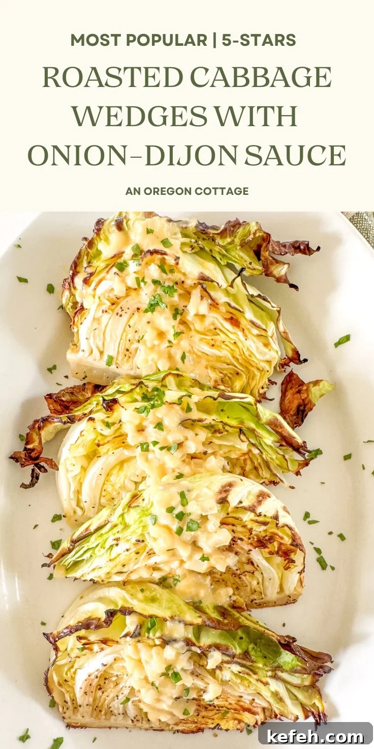 roasted cabbage Pinterest pin image