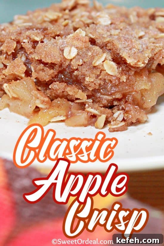 Classic Apple Crisp is the ultimate fall dessert with tender cinnamon apples and a buttery, crispy, chewy topping.
