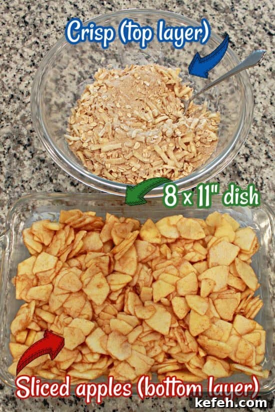 Classic Apple Crisp has tender cinnamon-spiced apples with a crispy, buttery topping.