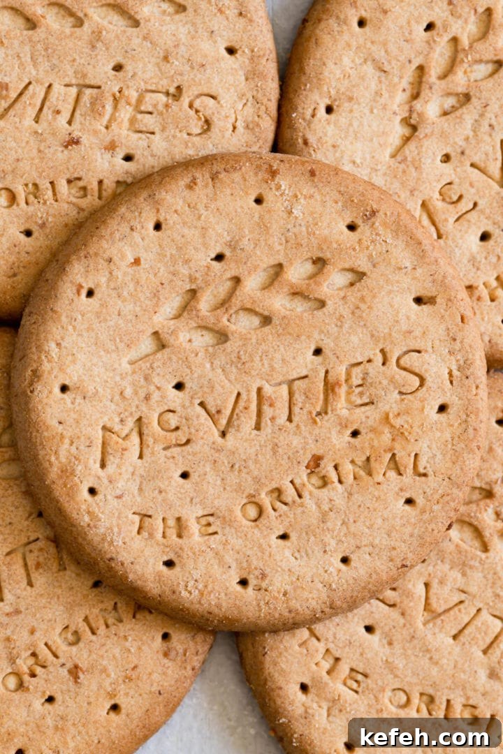 top down close up of digestive biscuits