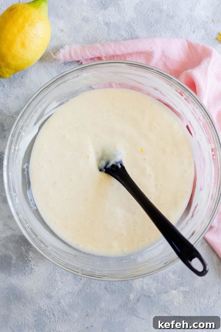 overhead shot of a bowl with cheesecake batter