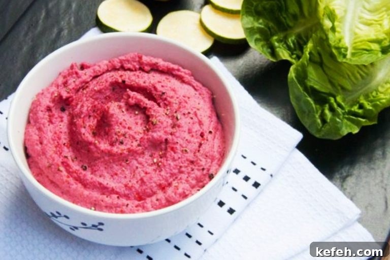 Creamy Beet Hummus Recipe for Vibrant Dips and Spreads 3 Beetroot hummus in a bowl