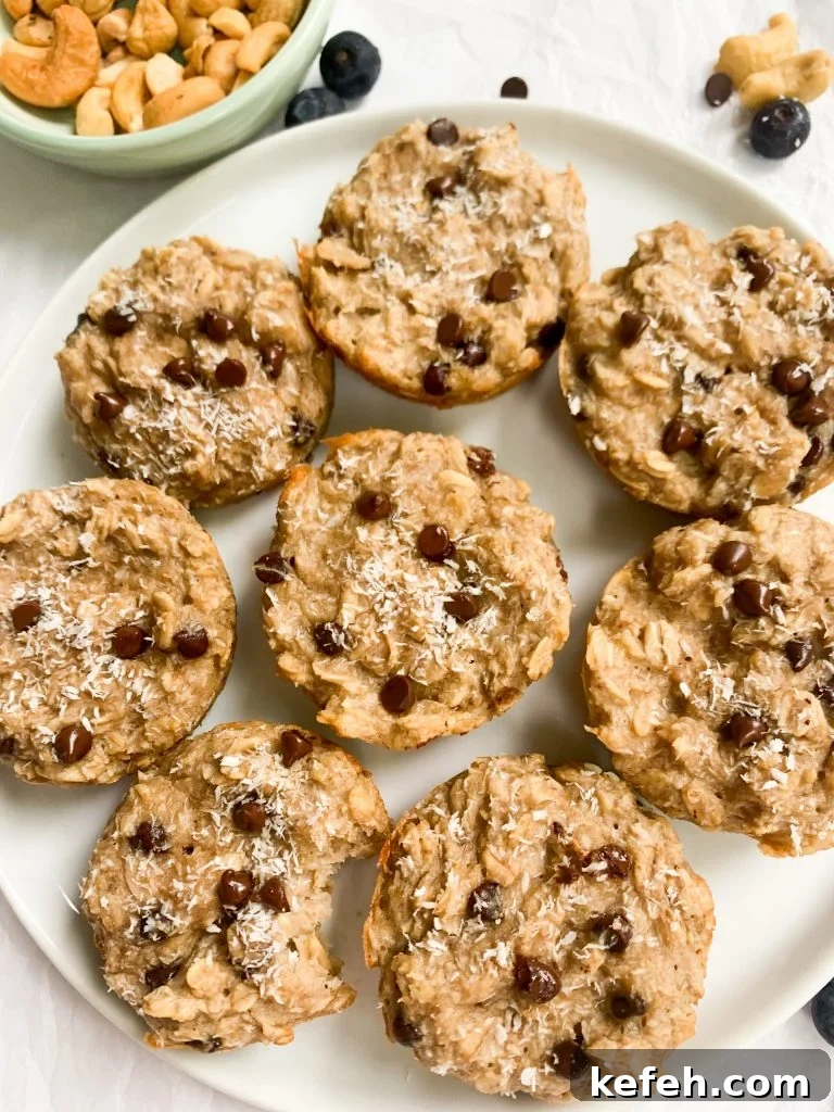 Coconut Cashew Oatmeal Breakfast Cups 4 a plate of coconut cashew oatmeal cups