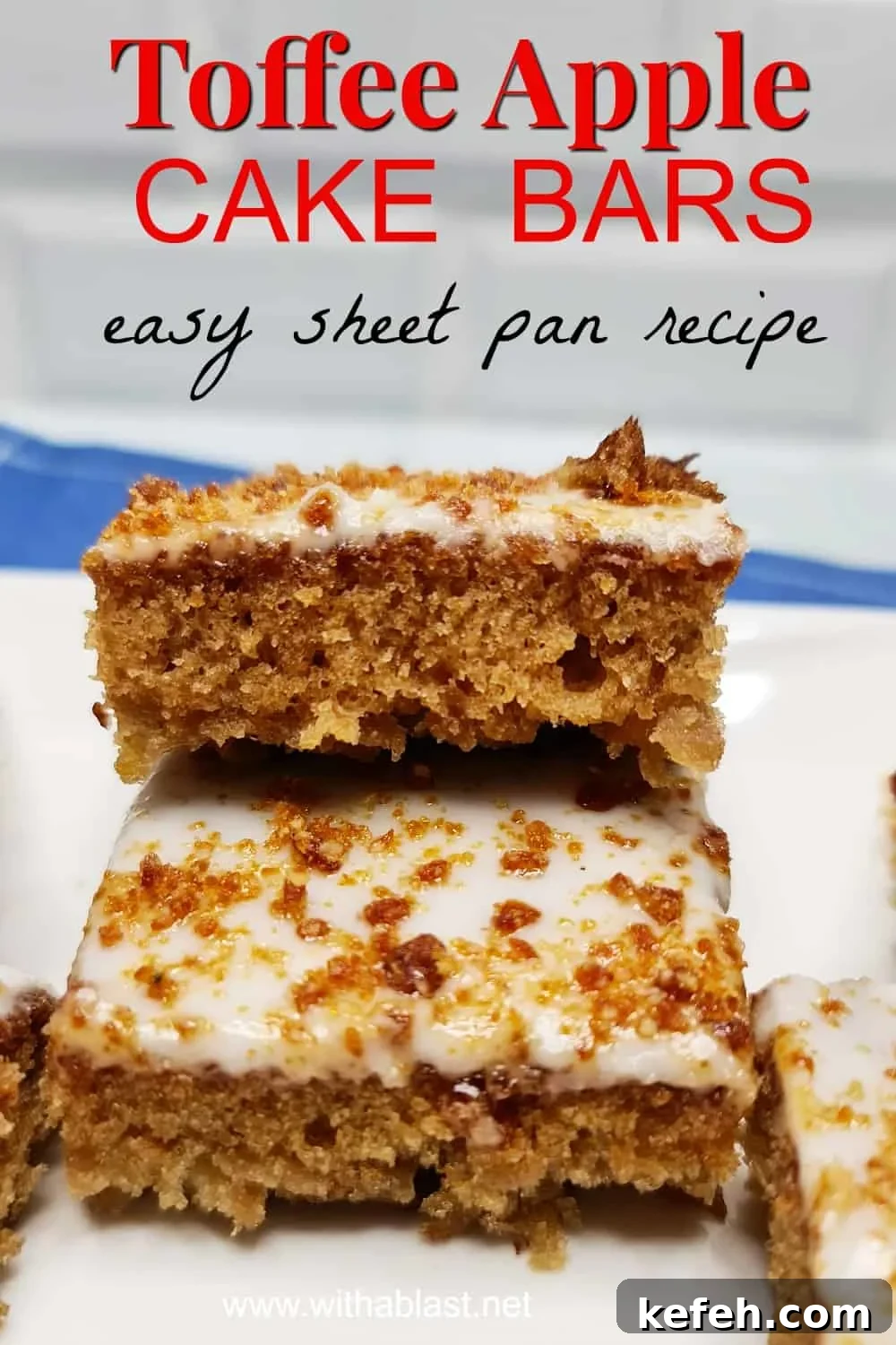 Toffee Apple Cake Bars