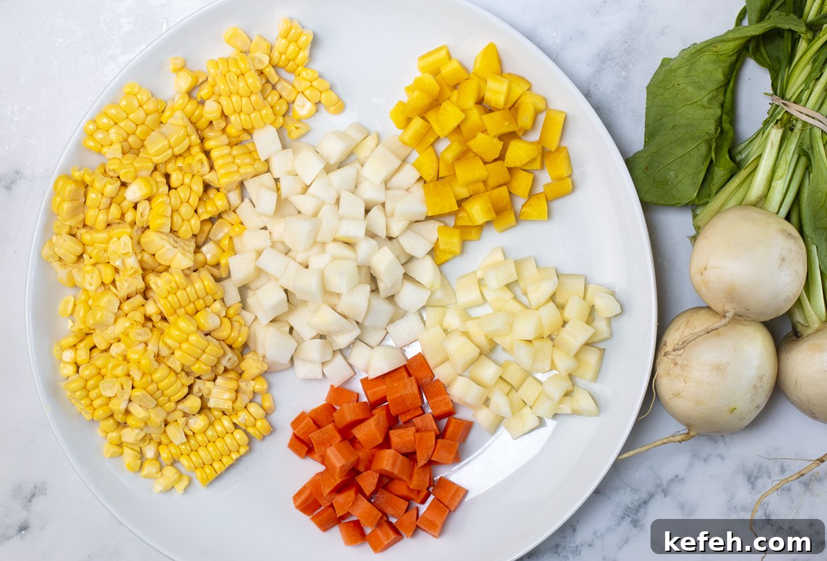 Brick-Pressed Chicken Breasts with Rustic Vegetable Ragoût 7 Dice all veggies evenly - look for multi-colored carrots