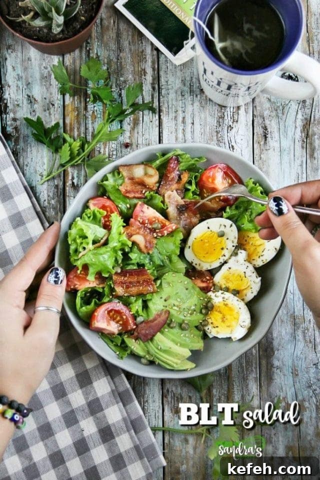 Classic BLT Salad Recipe with Crispy Bacon, Tomato & Lettuce 3 BLT Salad