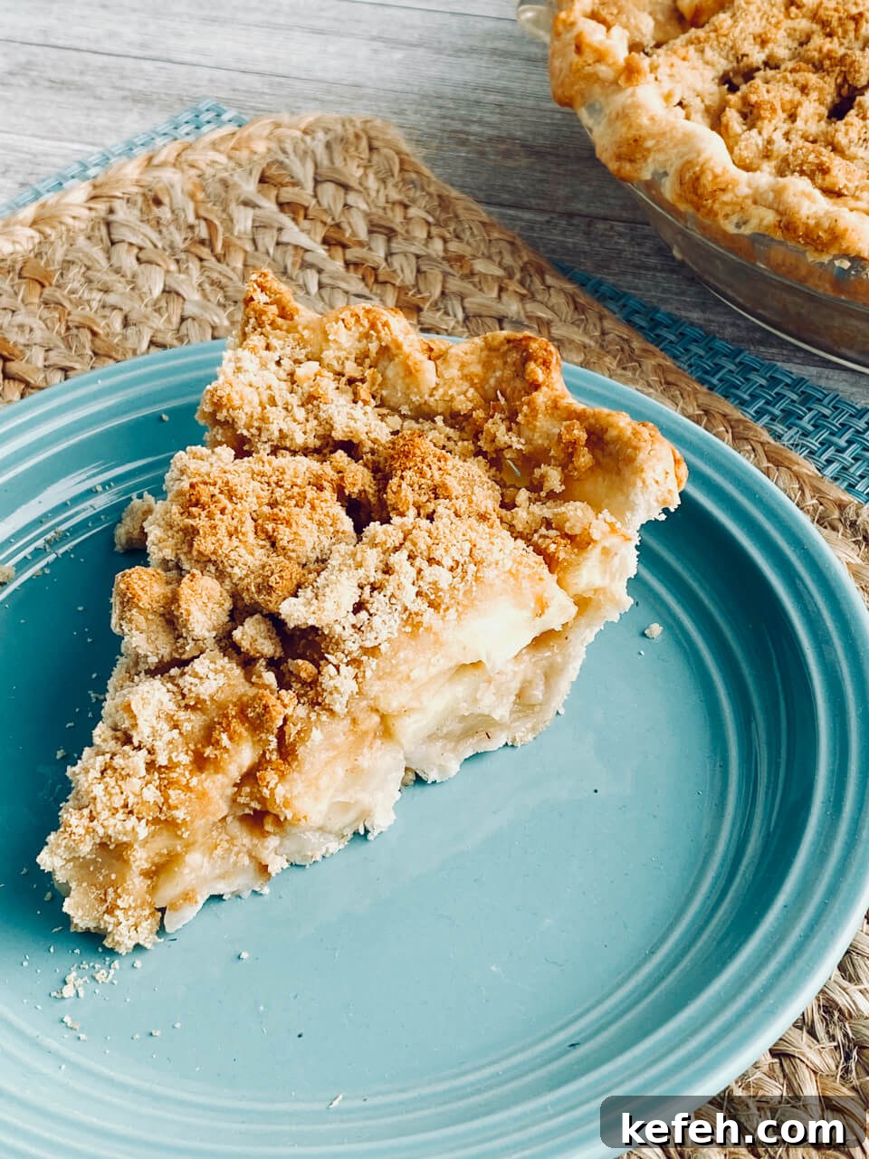 slice of traditional dutch apple pie