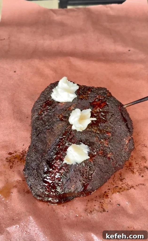 wrapped brisket with beef tallow