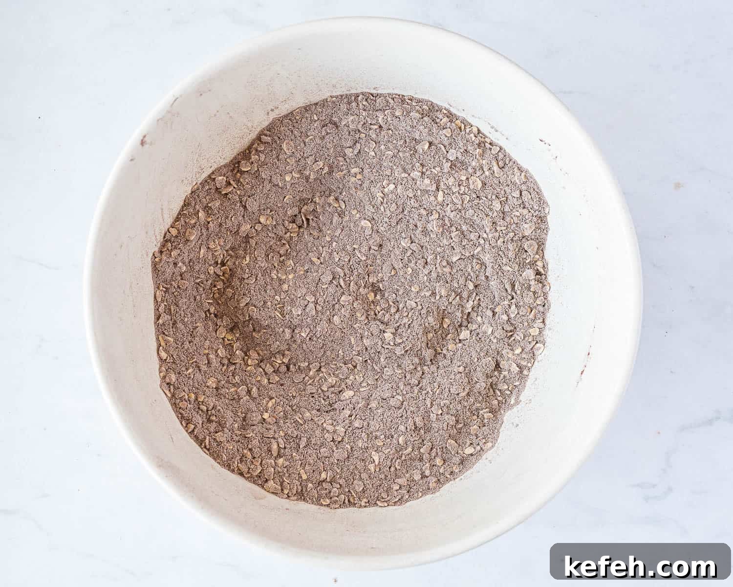 Step 1, the dry ingredients in a bowl.