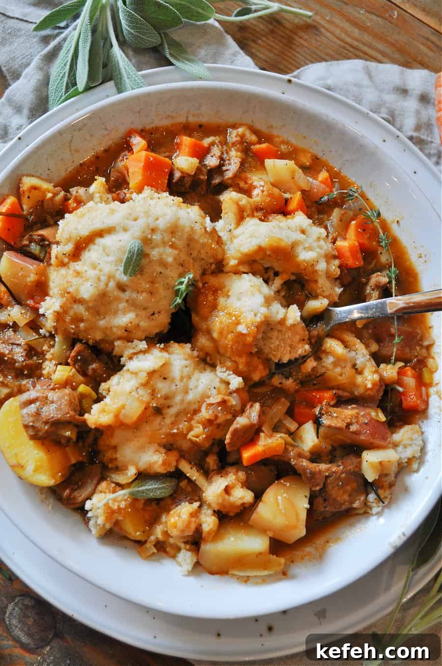 Hearty Vegan Beef and Dumplings Recipe 3 img 18812 3
