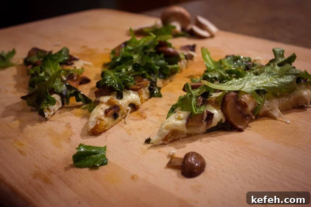 Truffled Goat Cheese & Arugula Pizza | SavorwithJennifer.com