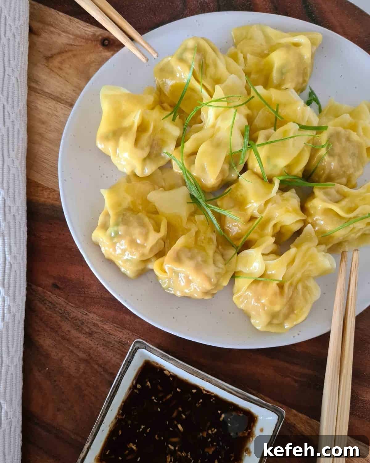 Crispy Pork Wontons Recipe with Ginger-Soy Dipping Sauce 2 Plate full of pork wontons