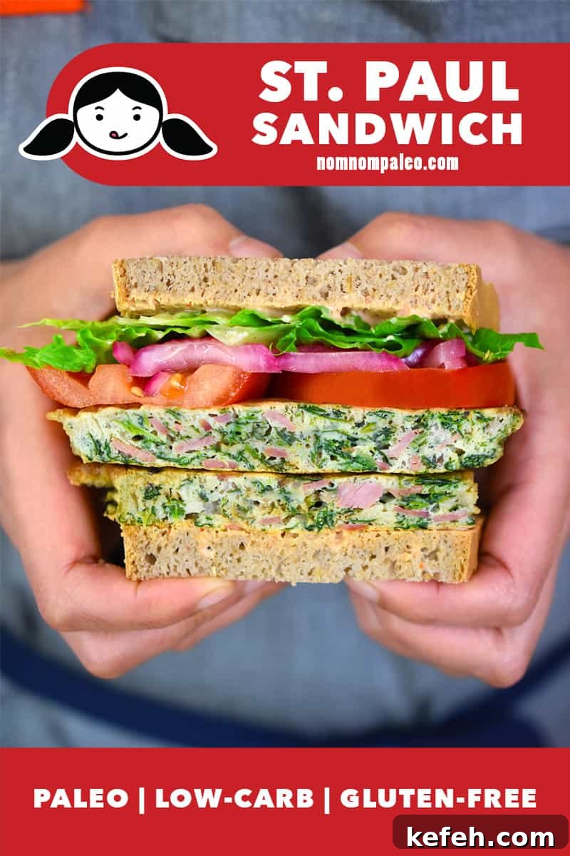 Someone holding a paleo and gluten-free St. Paul Sandwich.