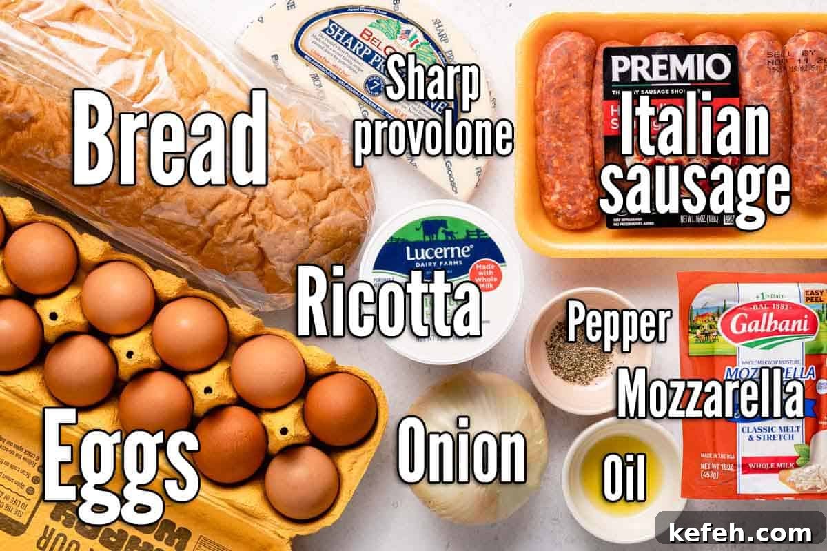 recipe ingredients with text labels